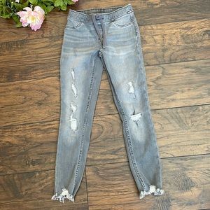 Girls Distressed gray jeans size 12